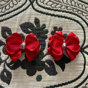 Gaby's Red Christmas Bows Piggies Pigtails Set